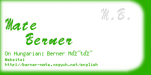 mate berner business card